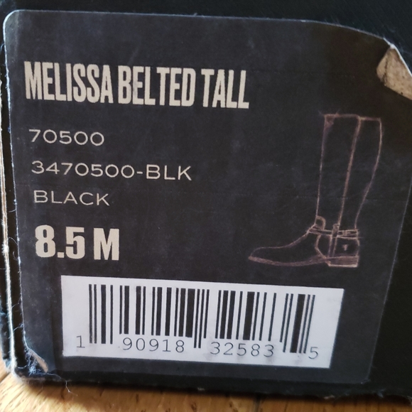 Frye Melissa Belted Tall Black (and Patina/Gray Tones) Boots 8.5 - Picture 10 of 13